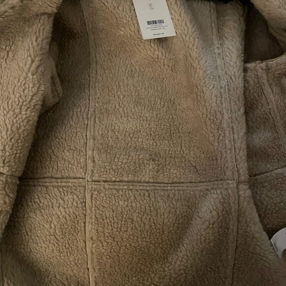 Reformation Veda Luca Suede Shearling Coat XS (Parmesan/Tan) - NWT - Picture 8 of 14